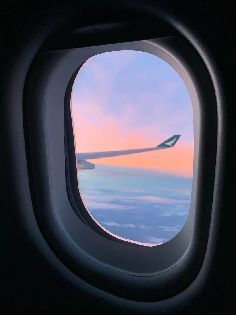 Airplane window view